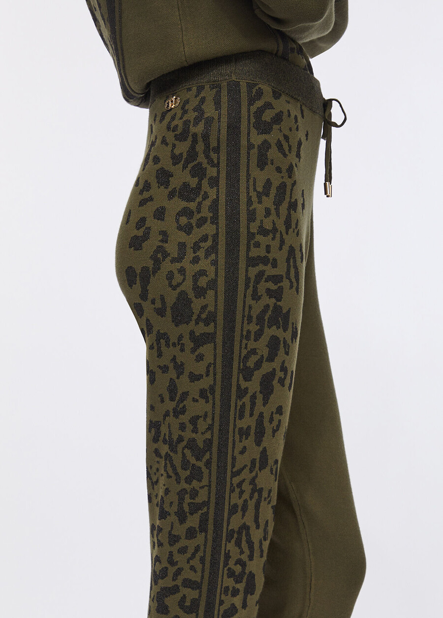animal-print trousers