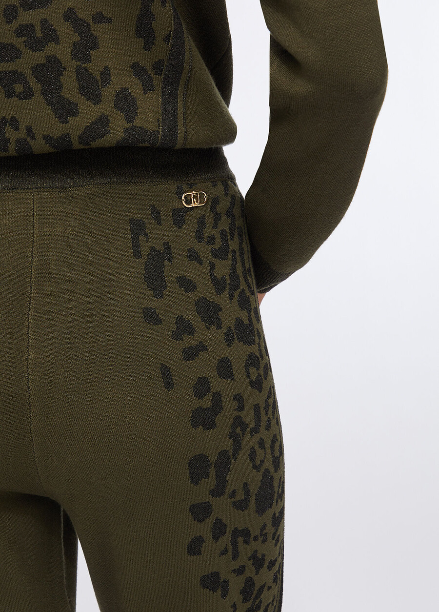 animal-print trousers