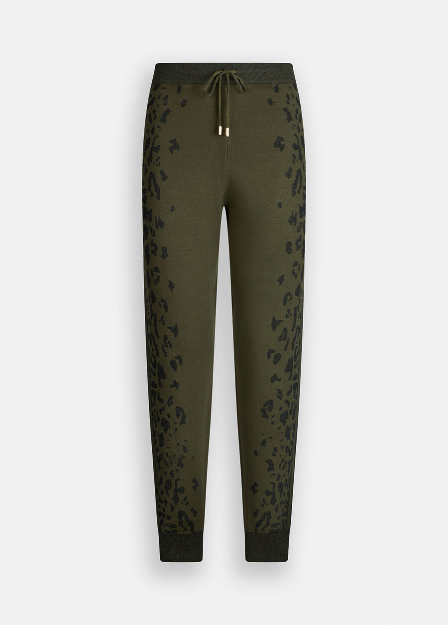 animal-print trousers
