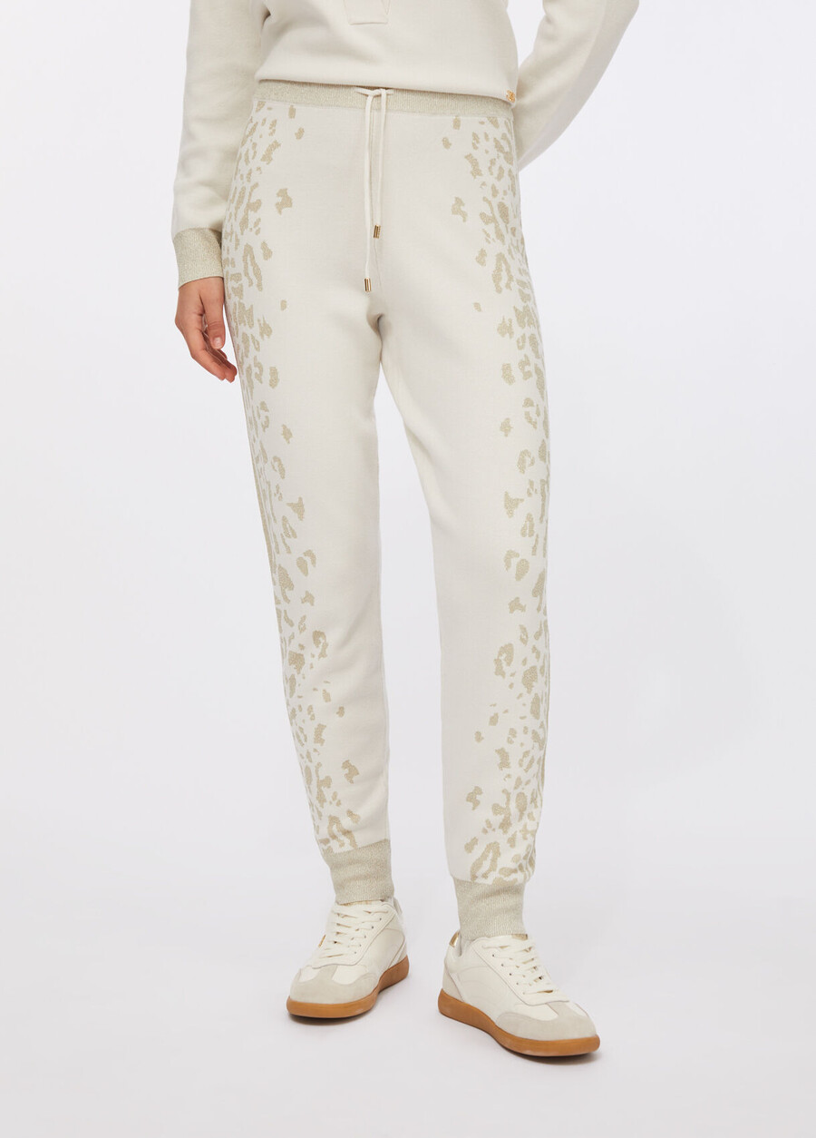 animal-print trousers
