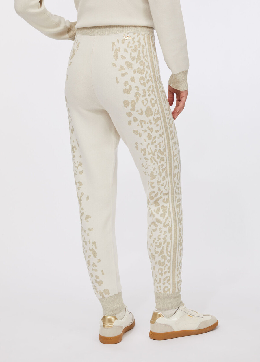 animal-print trousers