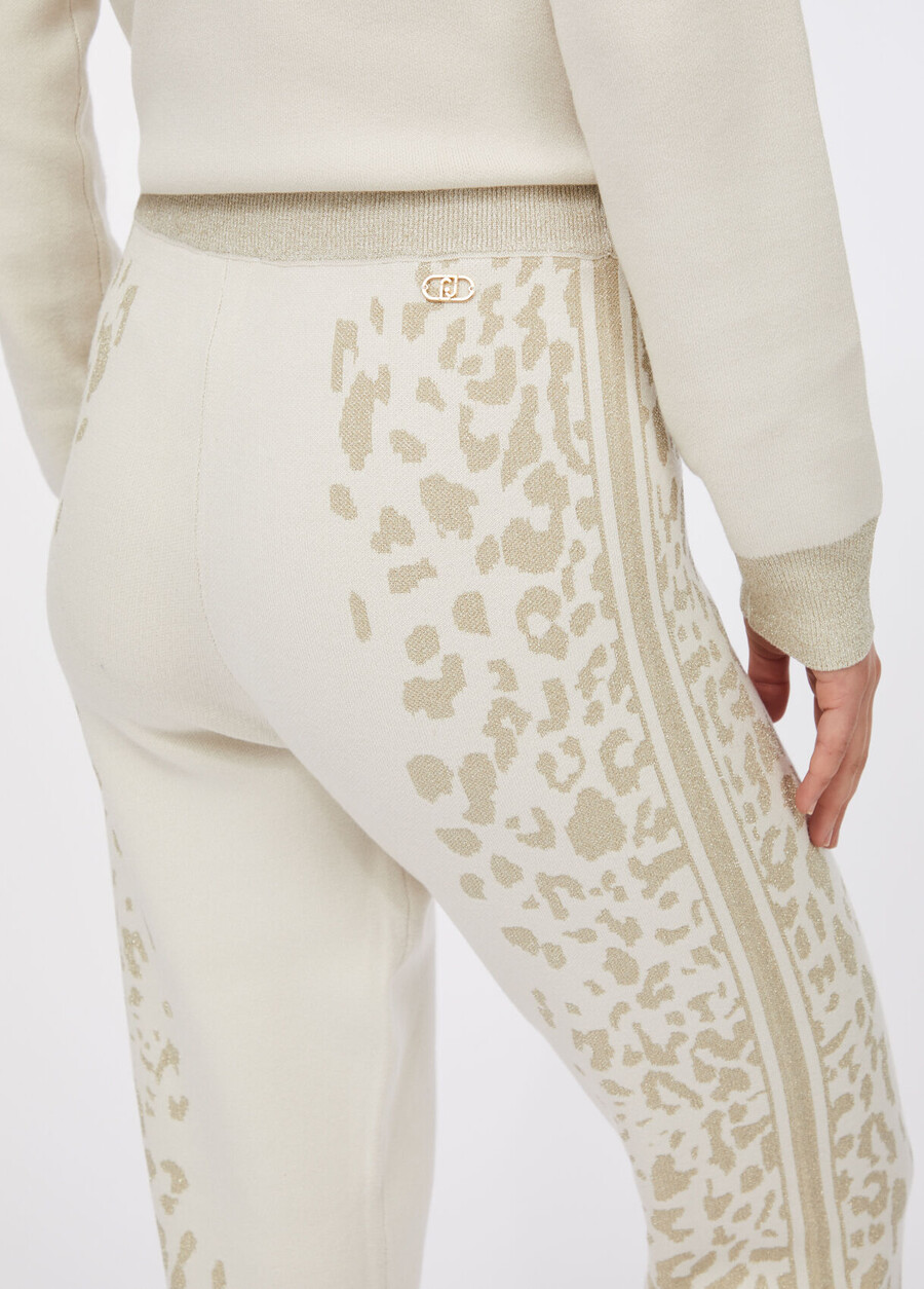 animal-print trousers