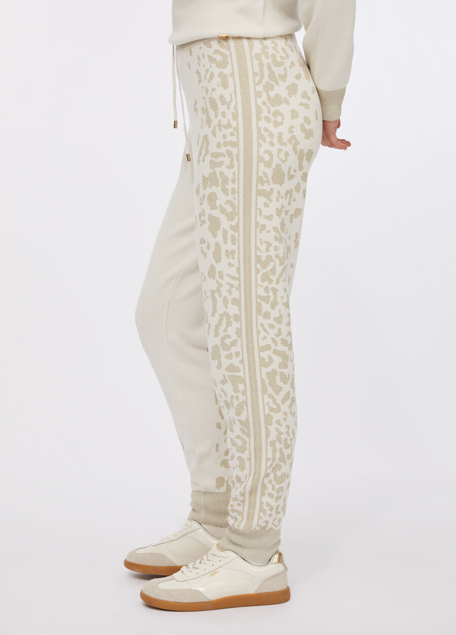 animal-print trousers