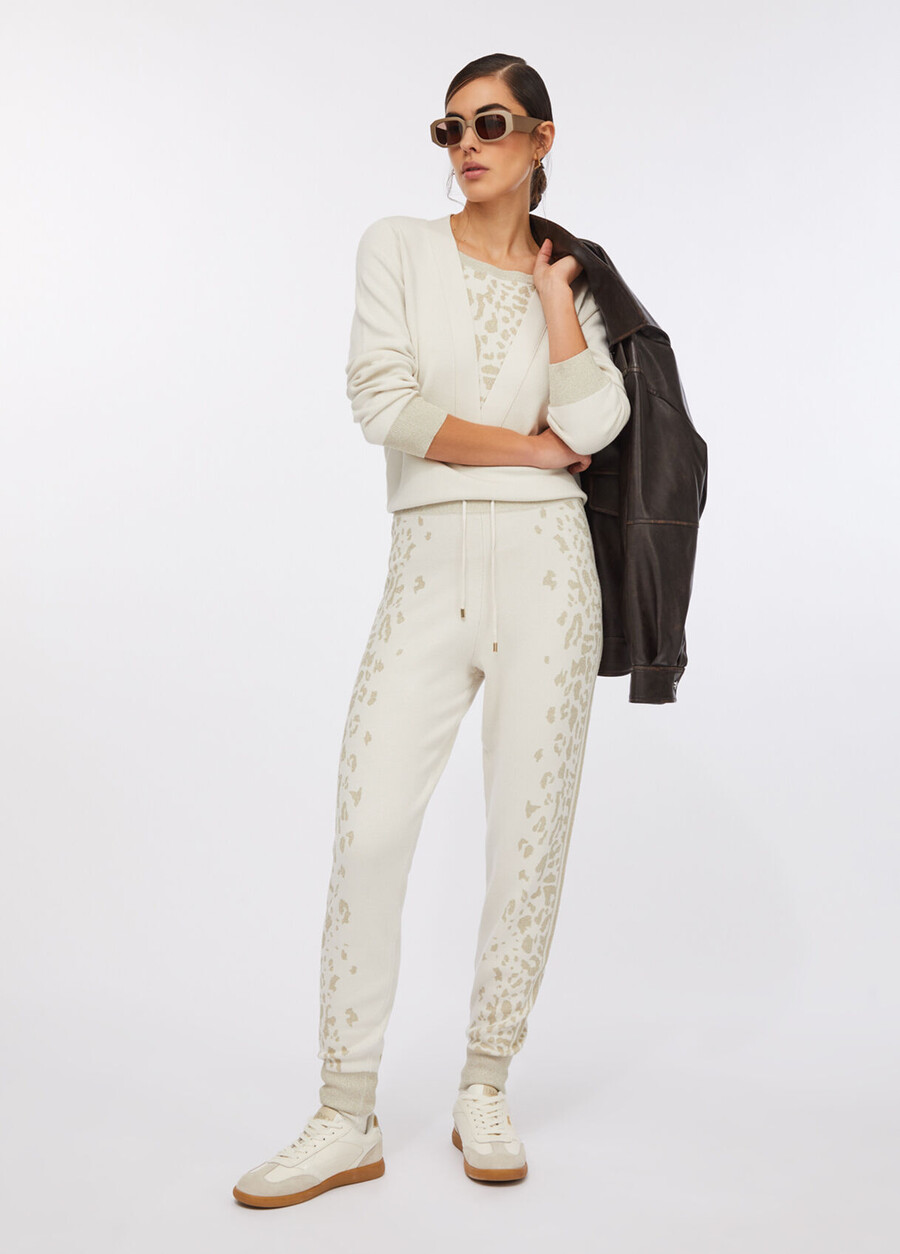 animal-print trousers