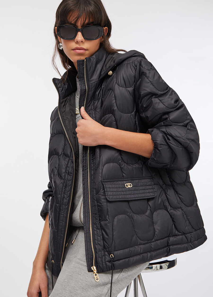 quilted nylon short coat