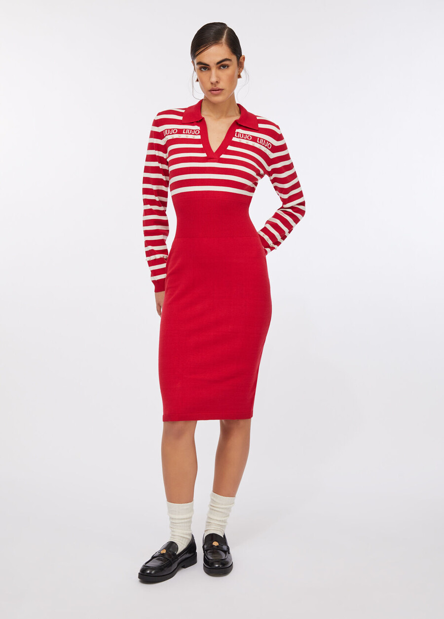 striped knit dress
