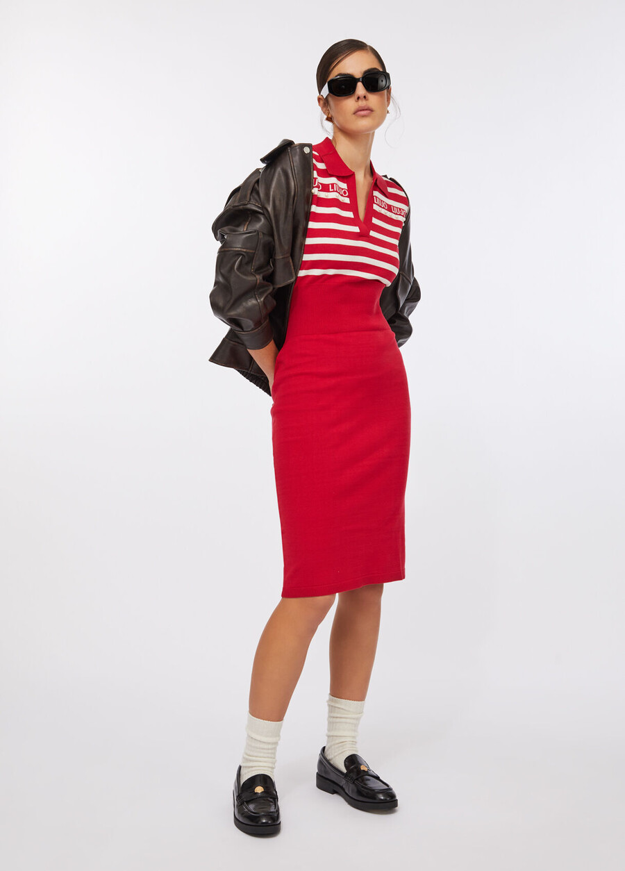 striped knit dress
