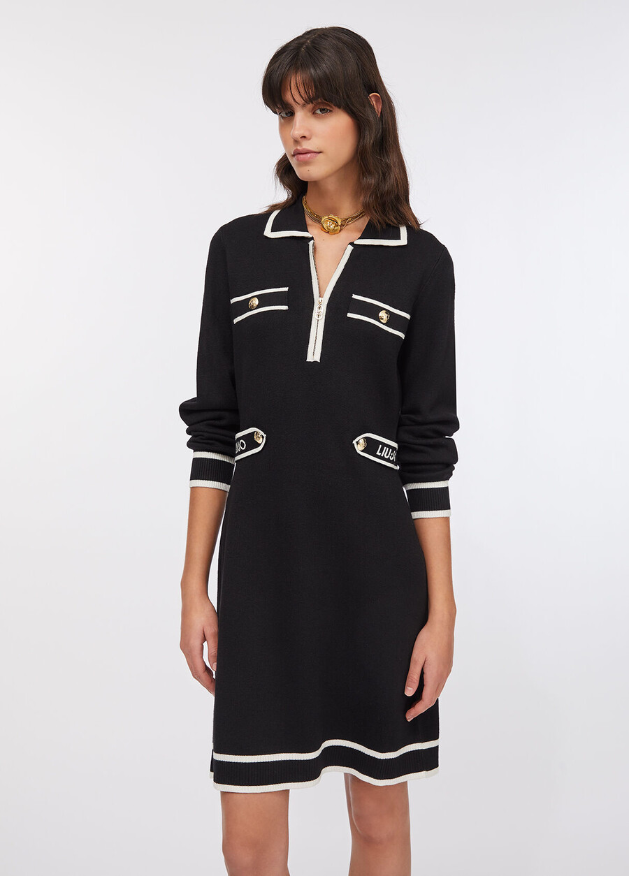 silk-blend knit dress