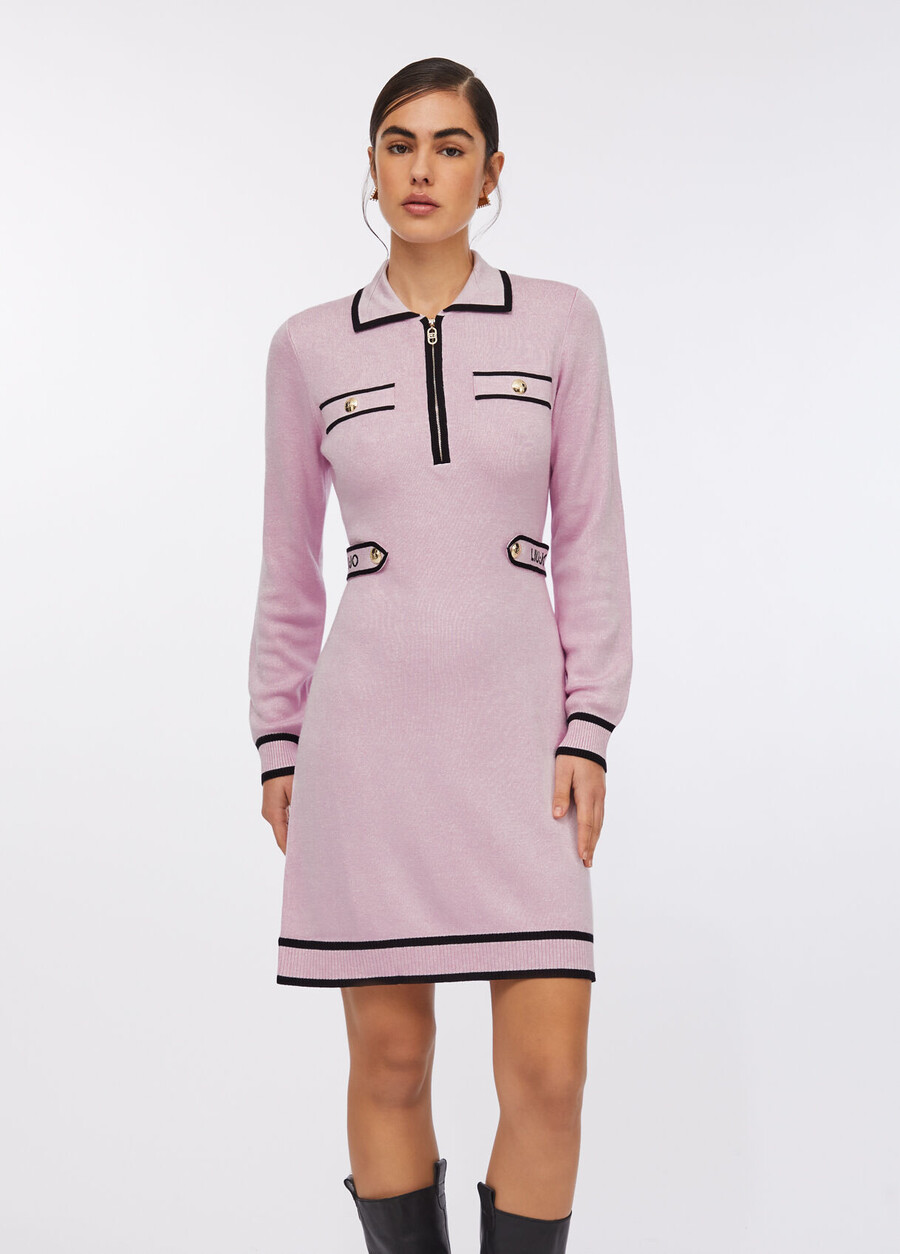 silk-blend knit dress