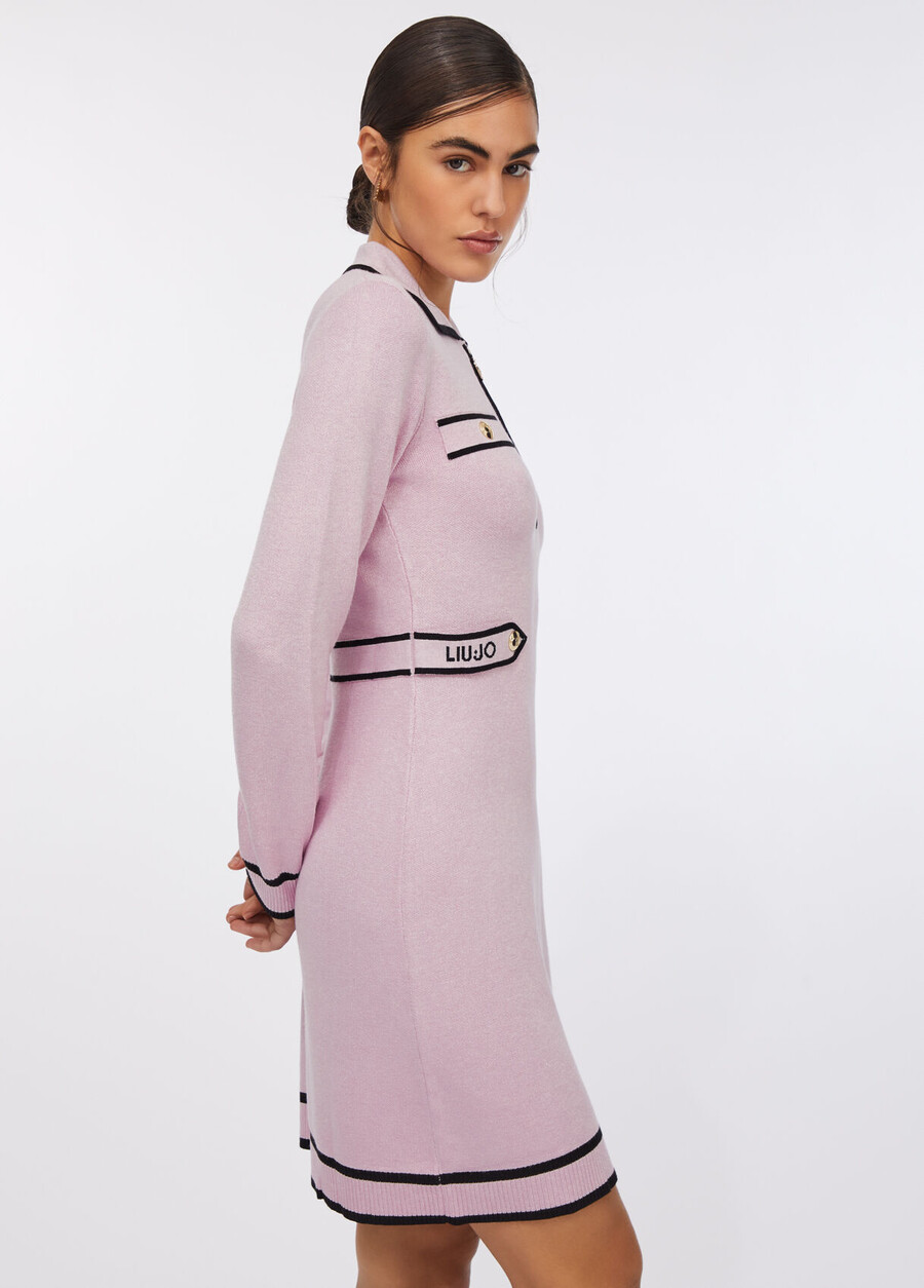 silk-blend knit dress