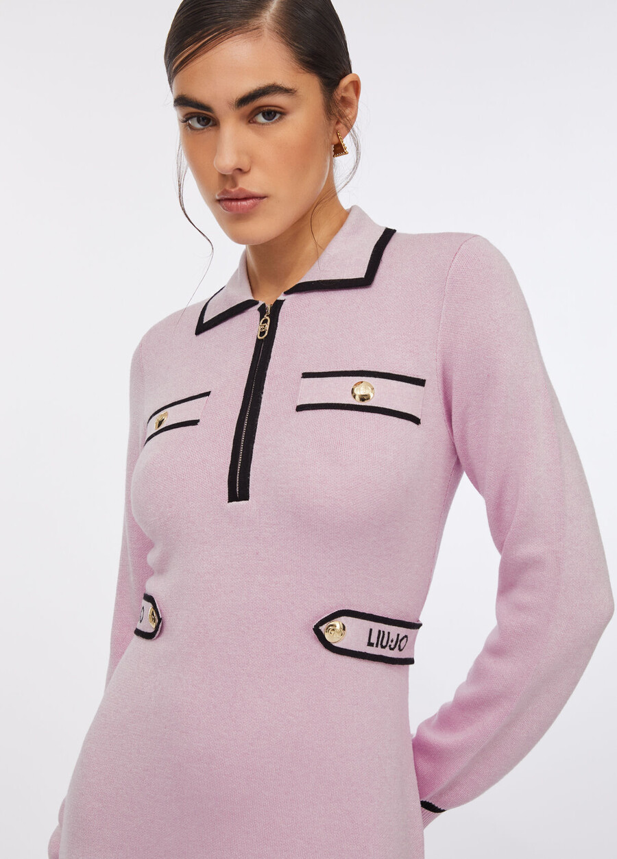 silk-blend knit dress