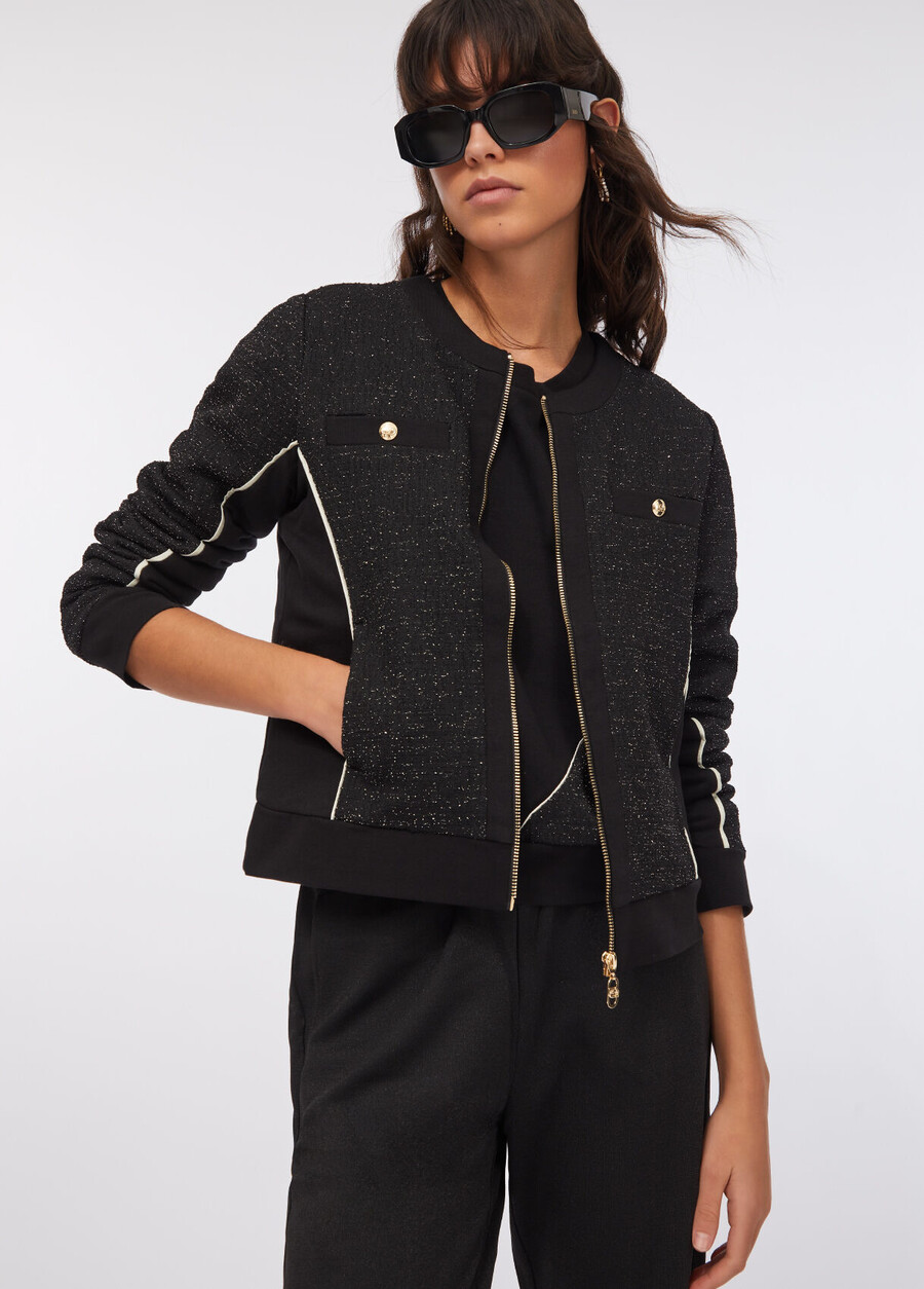 fleece and bouclé jacket