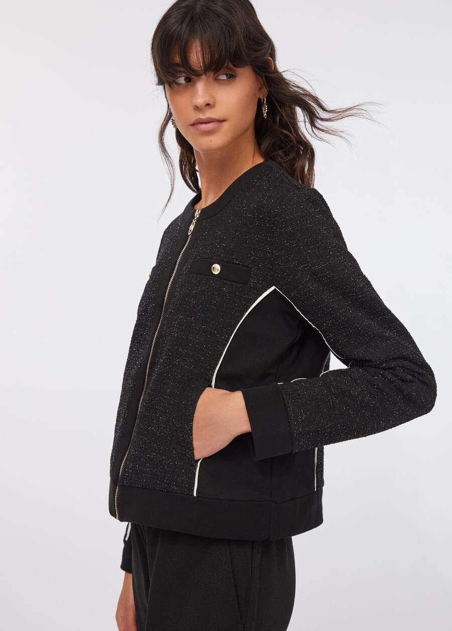 fleece and bouclé jacket