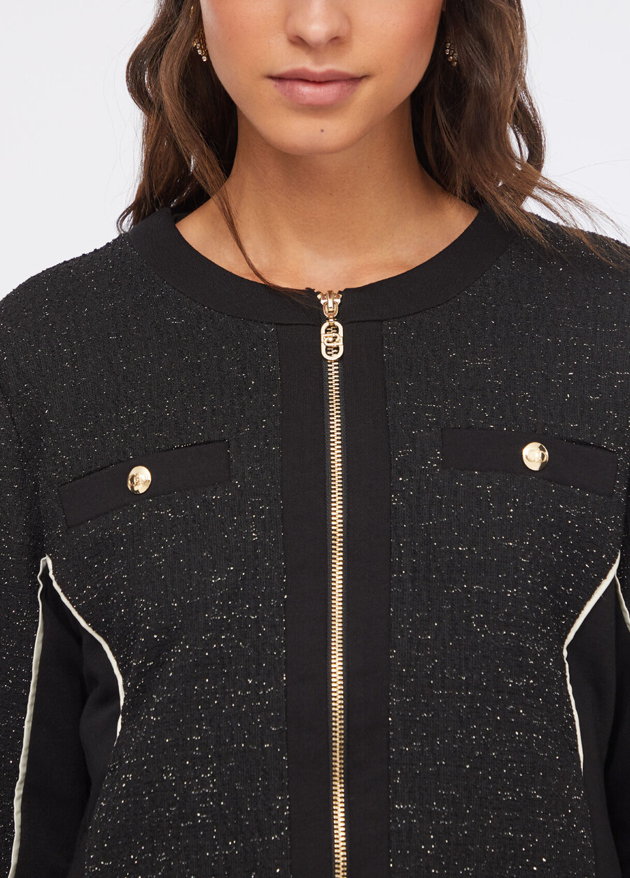 fleece and bouclé jacket