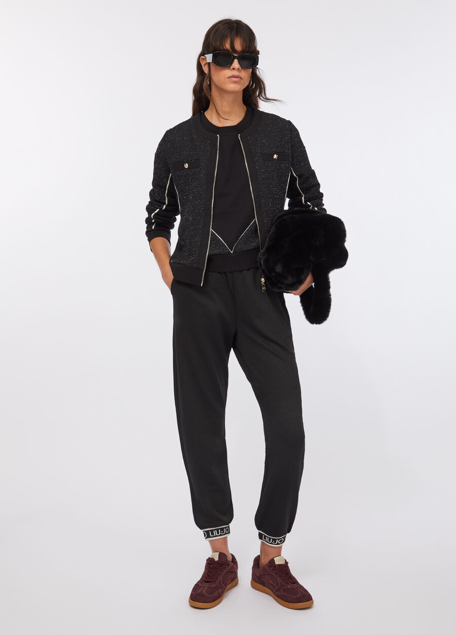 fleece and bouclé jacket