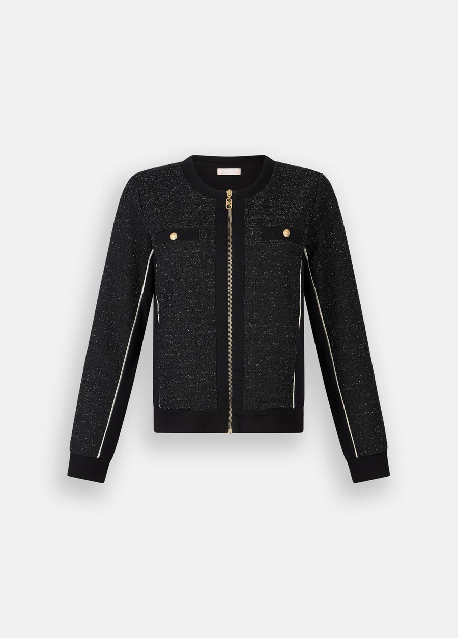 fleece and bouclé jacket