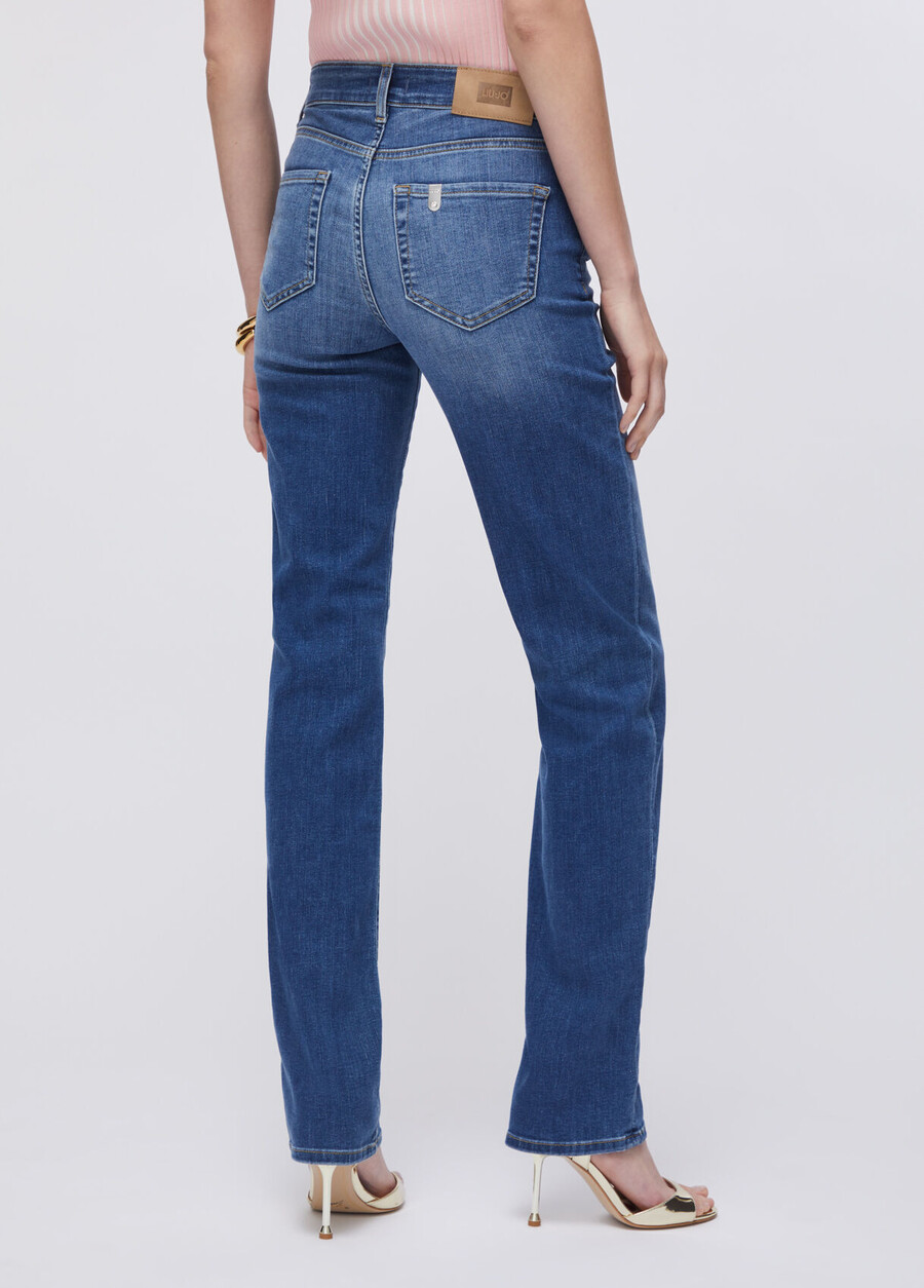 high-rise straight-leg jeans