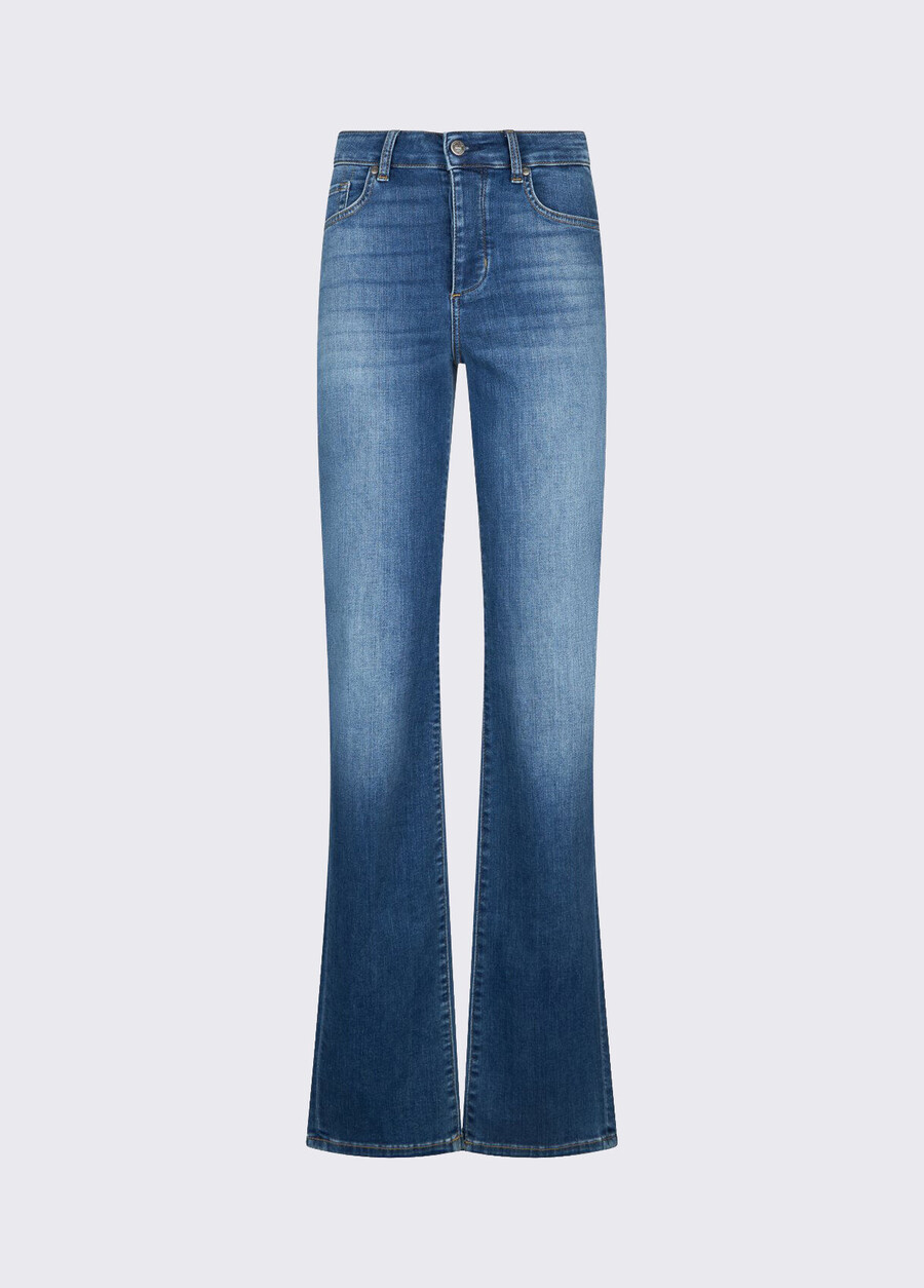 high-rise straight-leg jeans