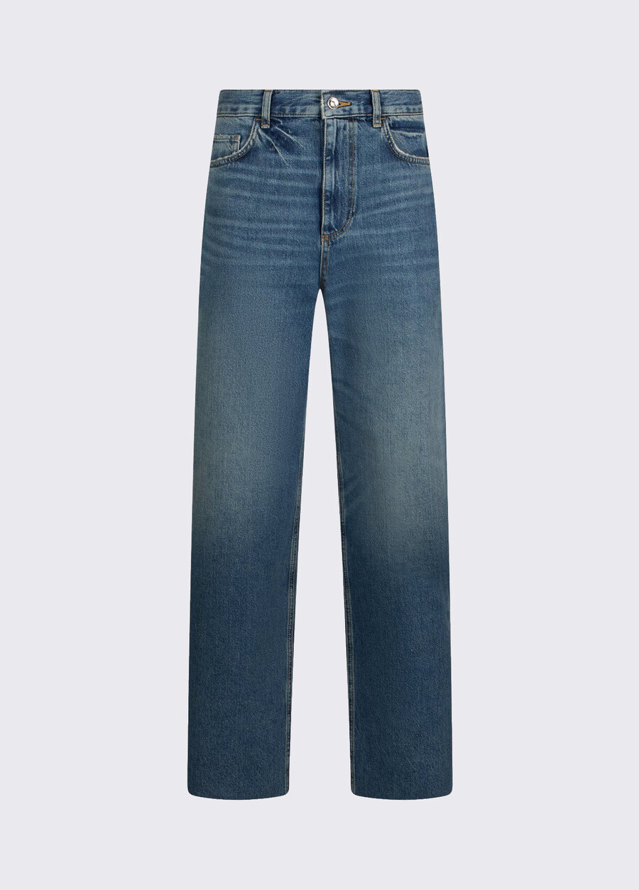 straight-leg jeans with rhinestones