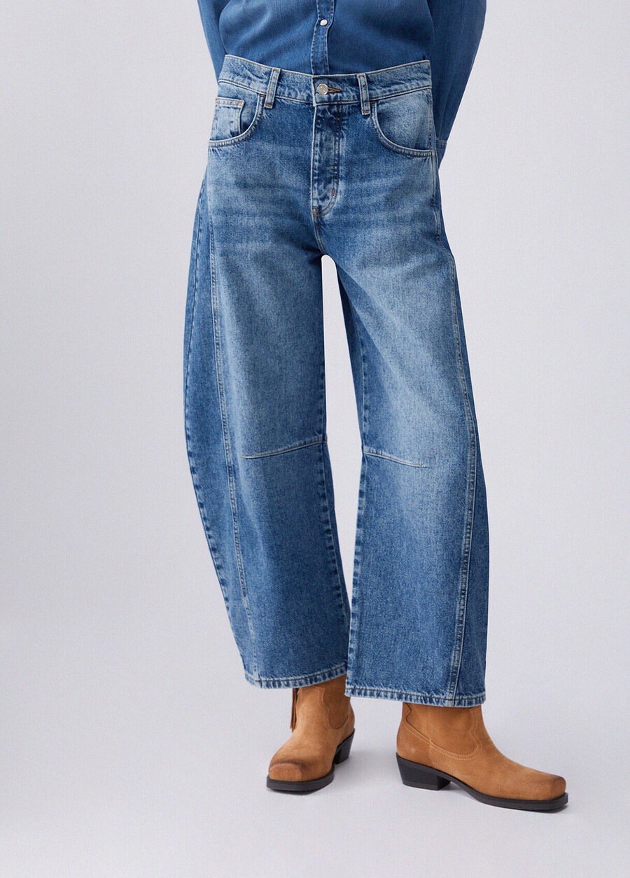 low-rise balloon jeans