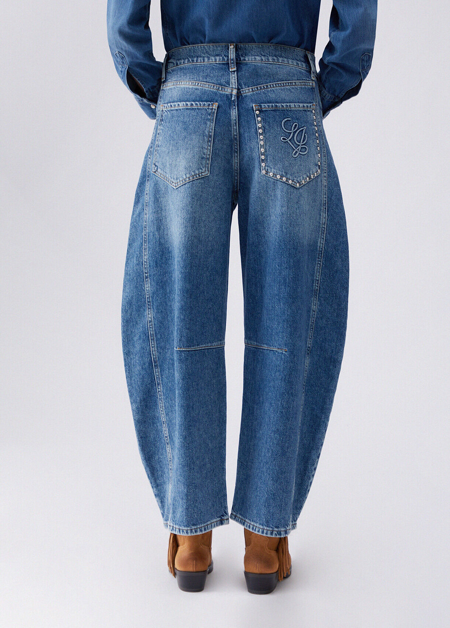 low-rise balloon jeans