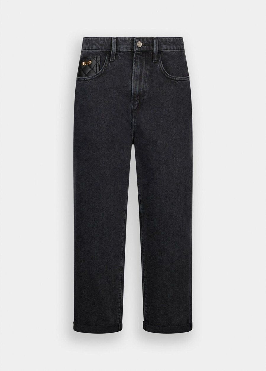 boyfriend jeans with quilted pocket