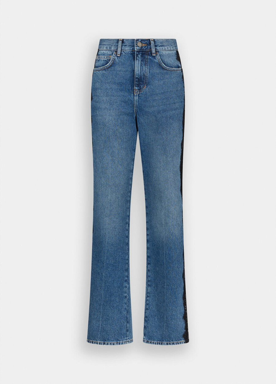 straight-leg jeans with lace
