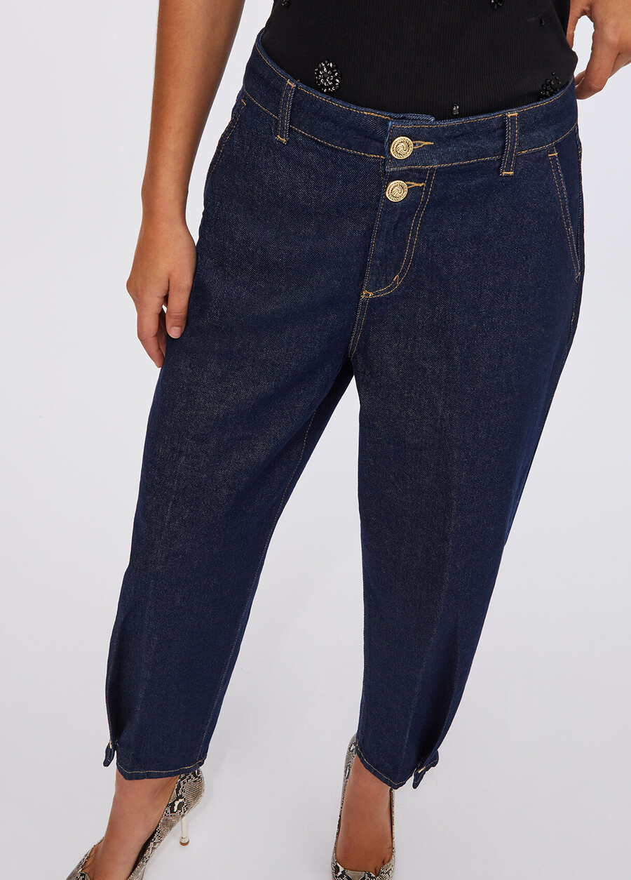 cropped balloon jeans