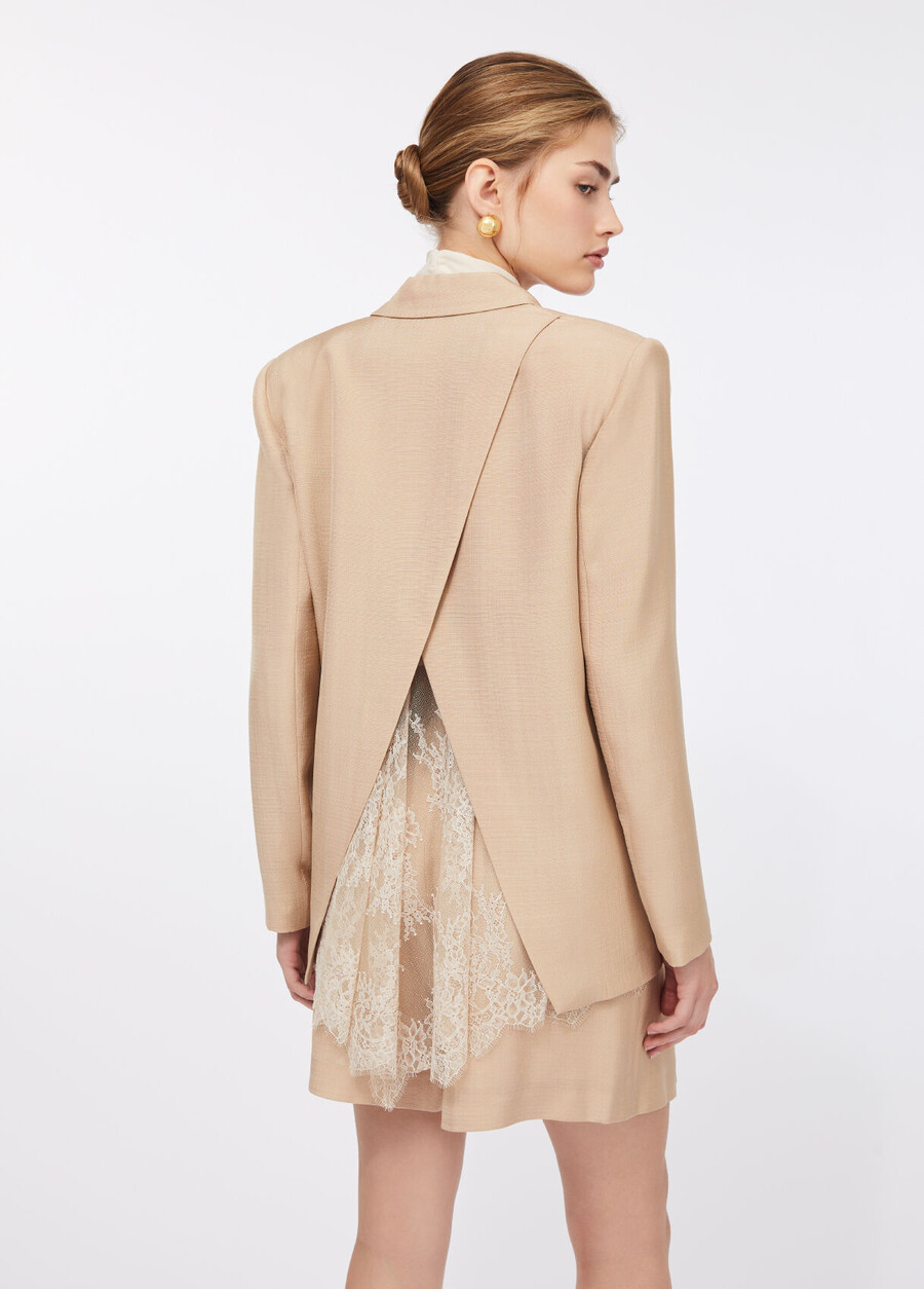 blazer with lace detailing