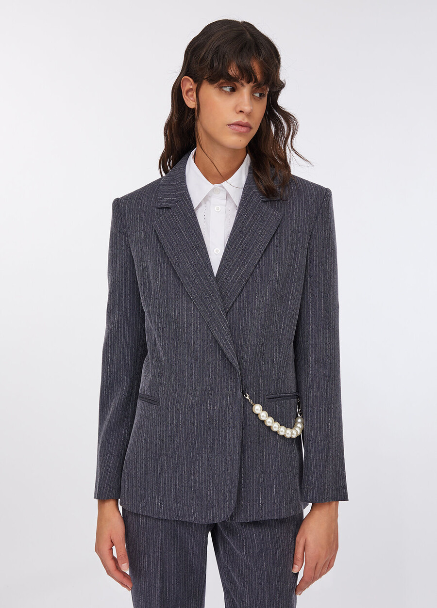 pinstripe flannel blazer