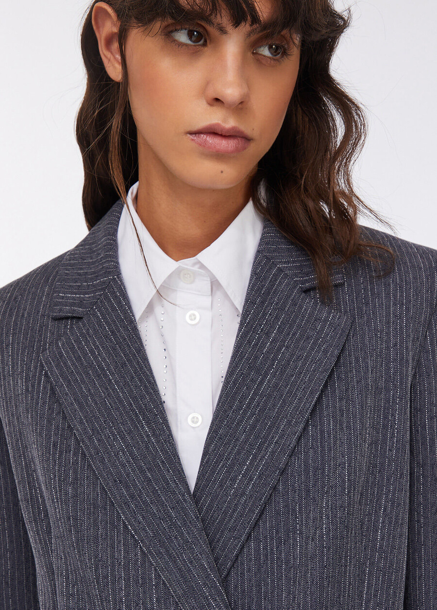 pinstripe flannel blazer