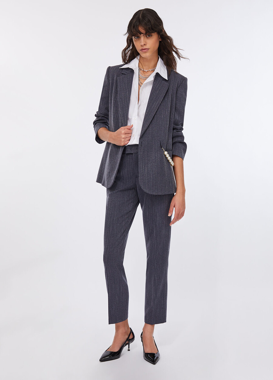 pinstripe flannel blazer