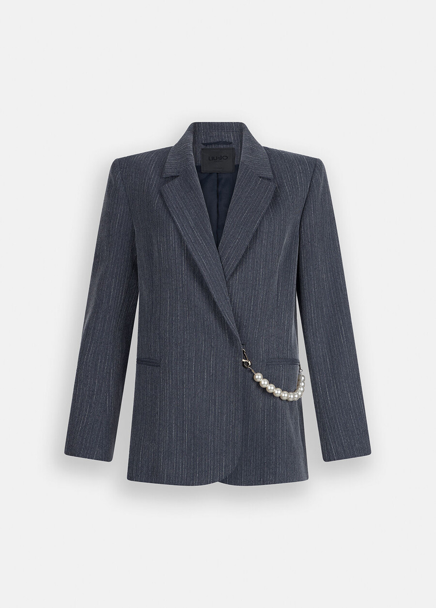 pinstripe flannel blazer