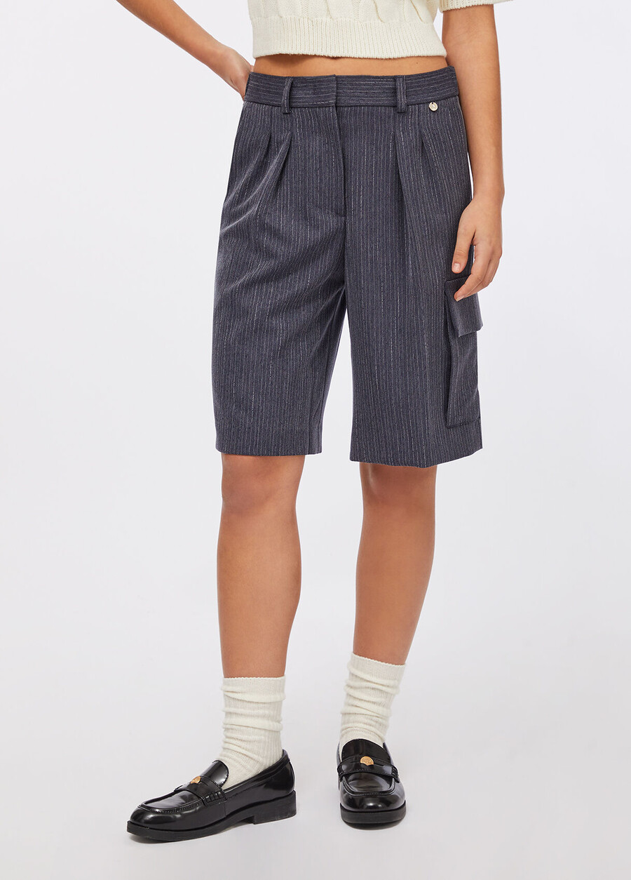 pinstriped flannel bermuda shorts