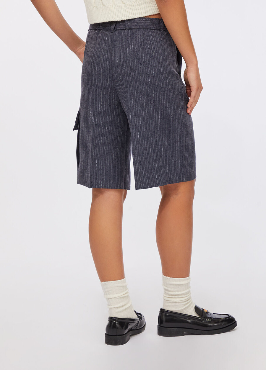 pinstriped flannel bermuda shorts