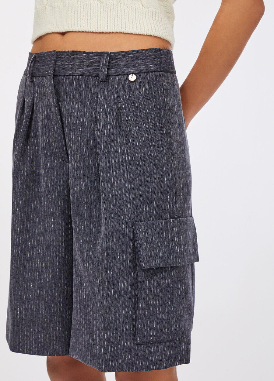 pinstriped flannel bermuda shorts
