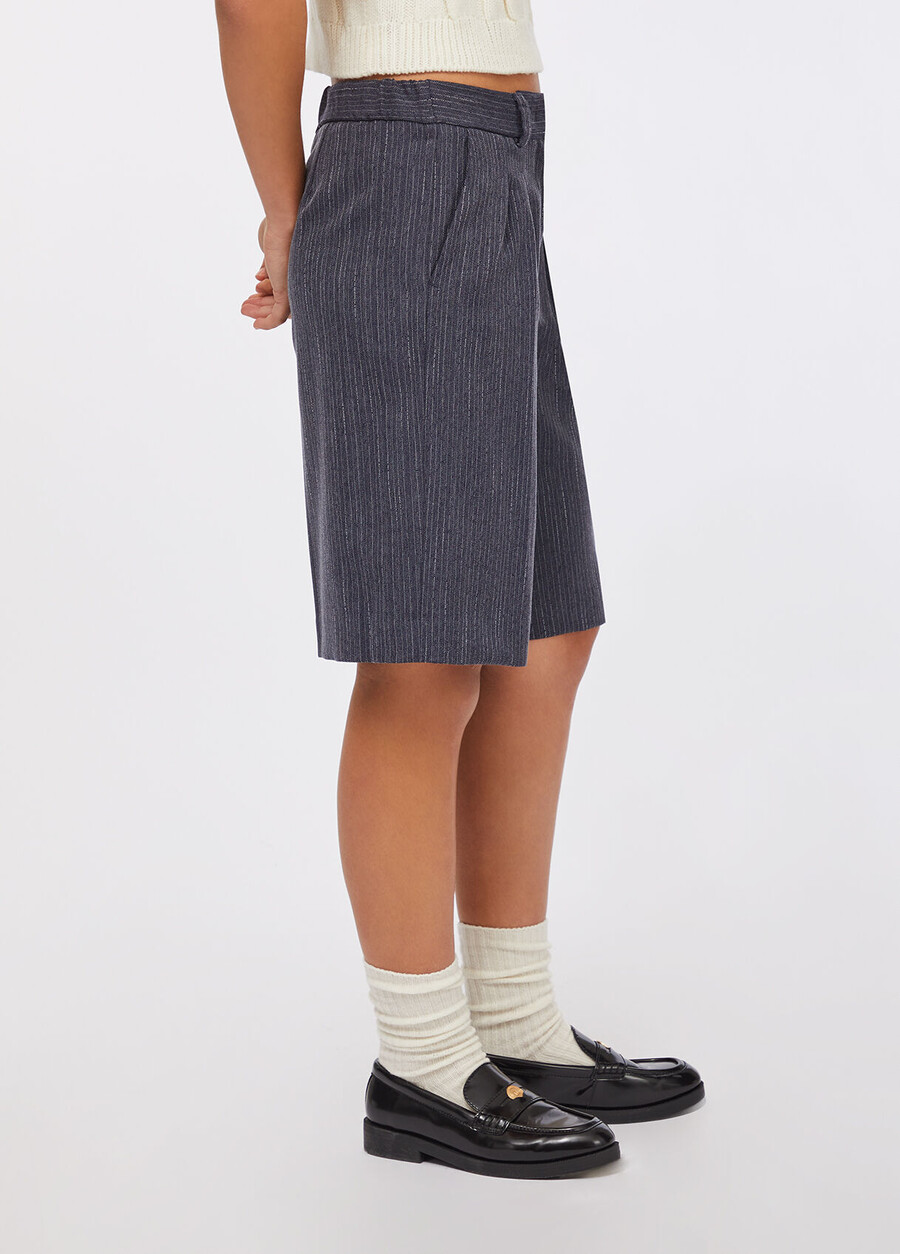 pinstriped flannel bermuda shorts
