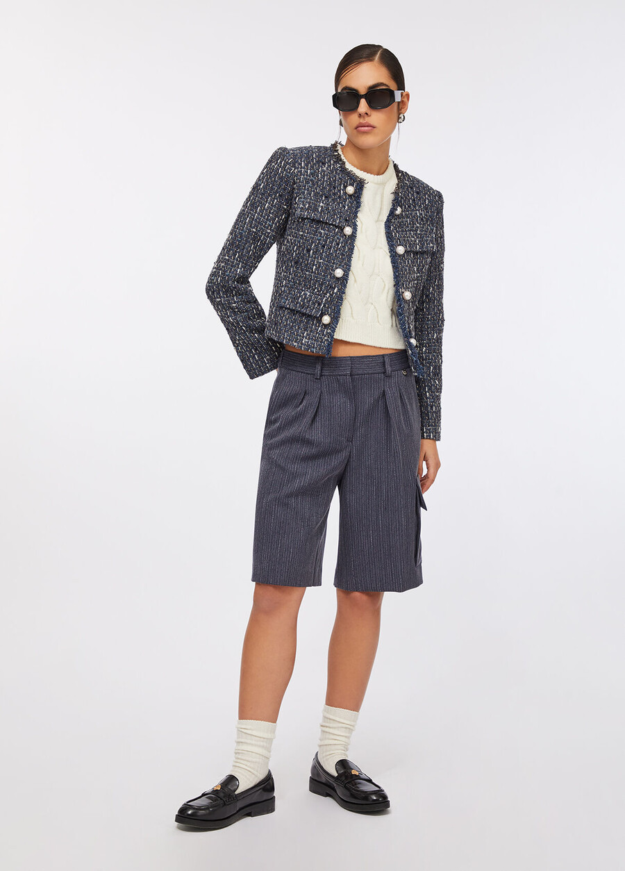 pinstriped flannel bermuda shorts