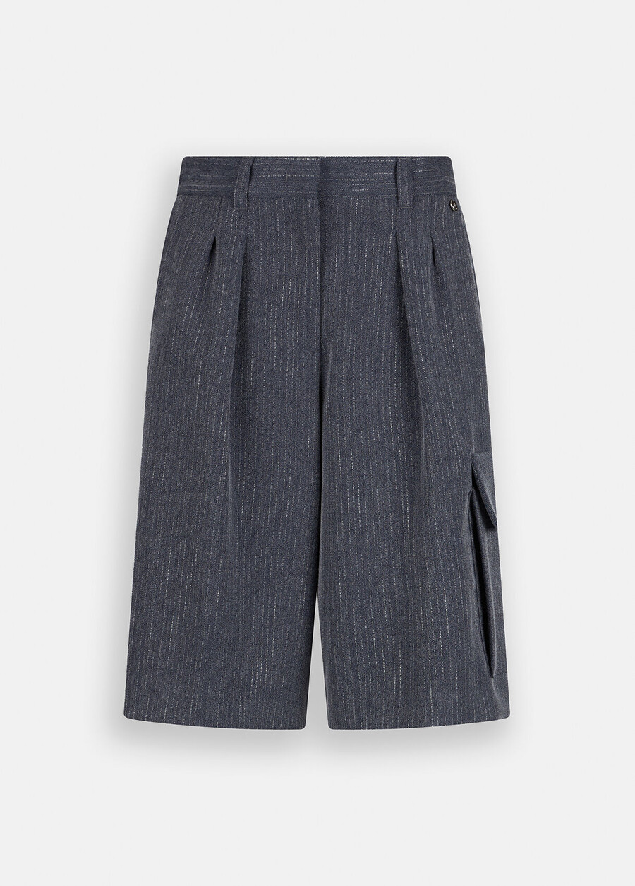 pinstriped flannel bermuda shorts