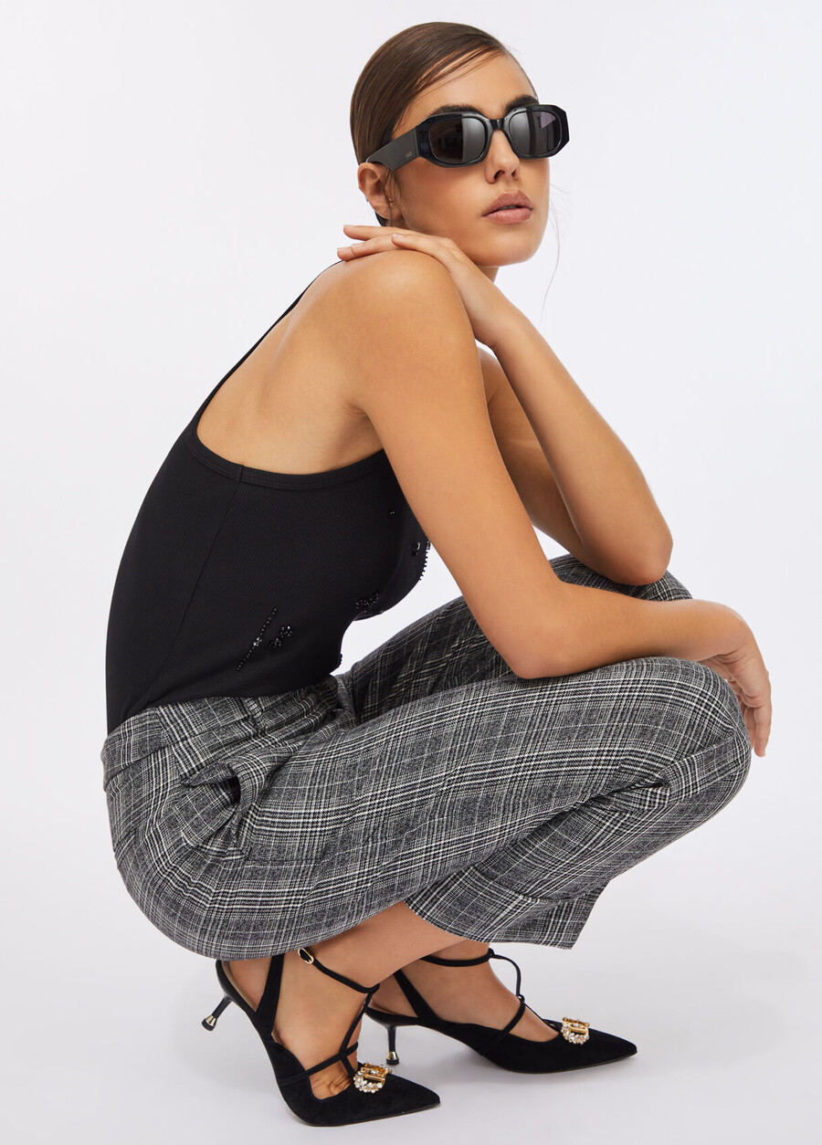 glen plaid trousers