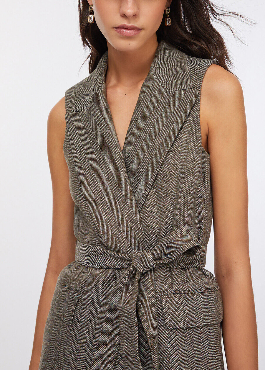 chevron vest with belt