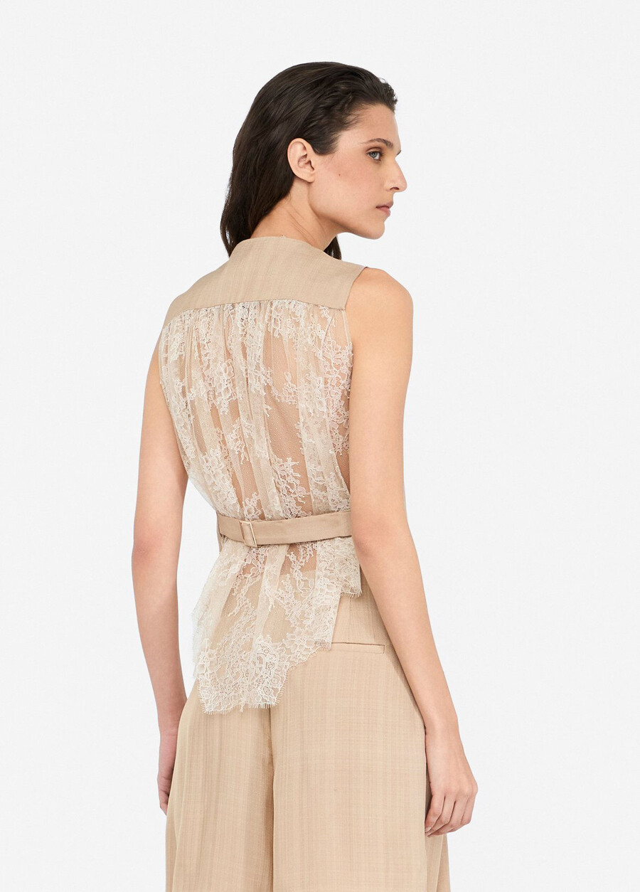 gilet with lace details