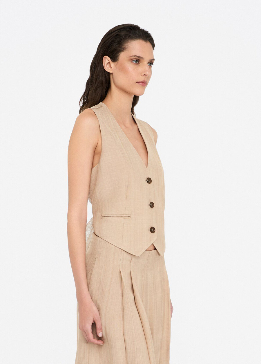 gilet with lace details