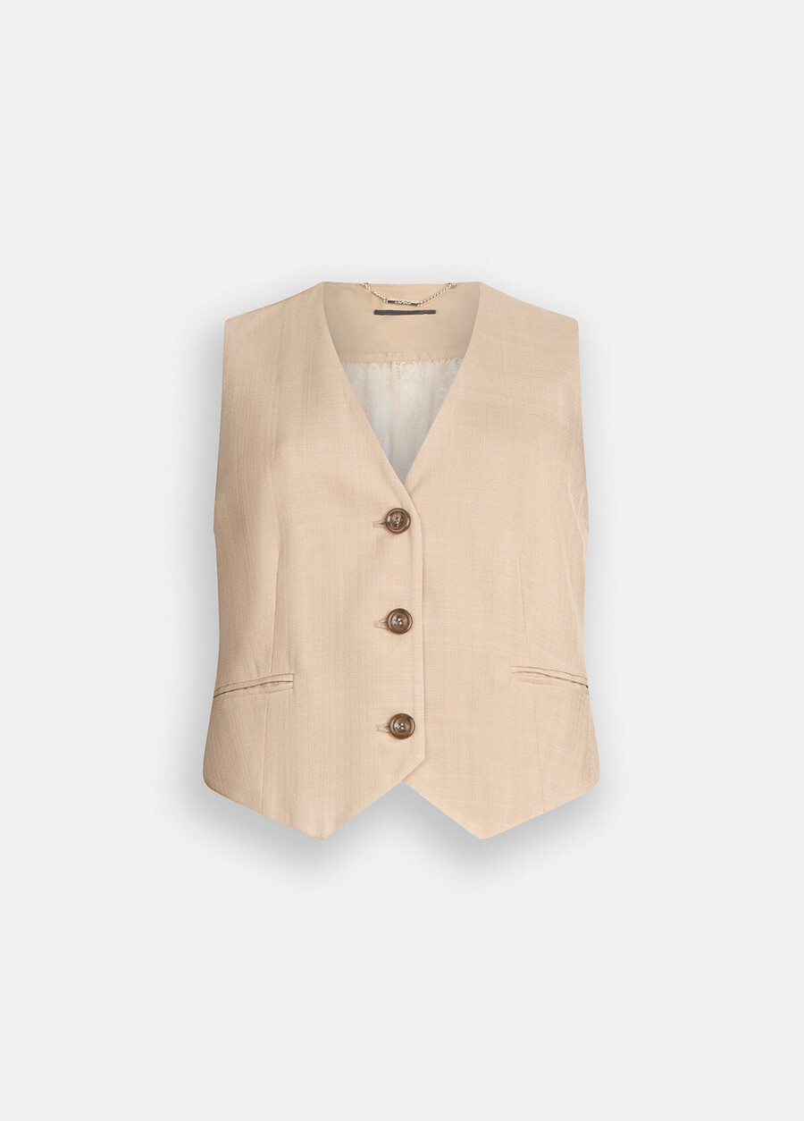 gilet with lace details