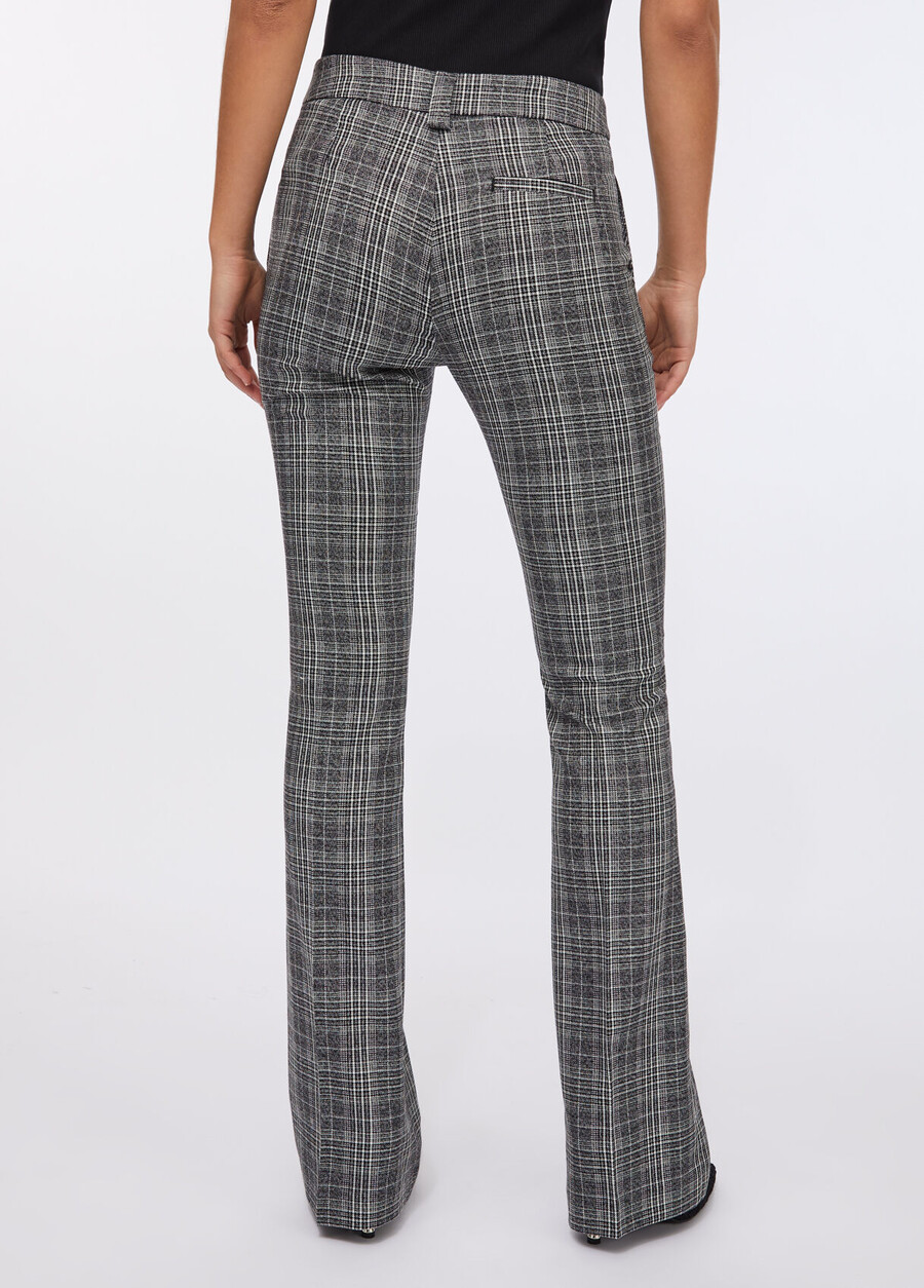 glen plaid flare trousers