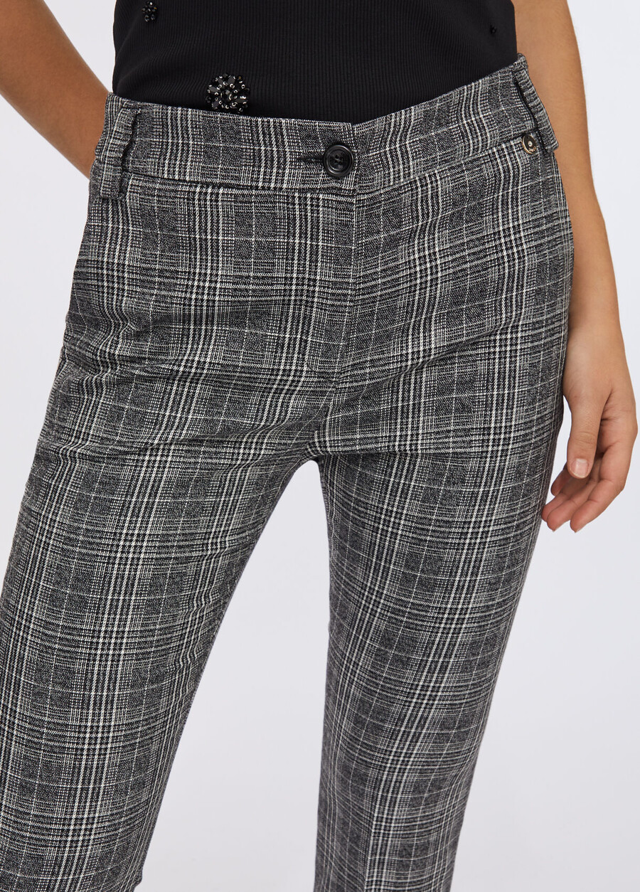 glen plaid flare trousers