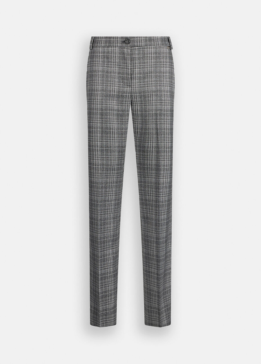 glen plaid flare trousers
