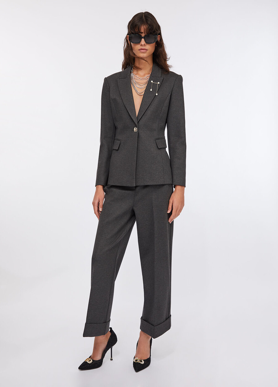 cropped trousers with pleat