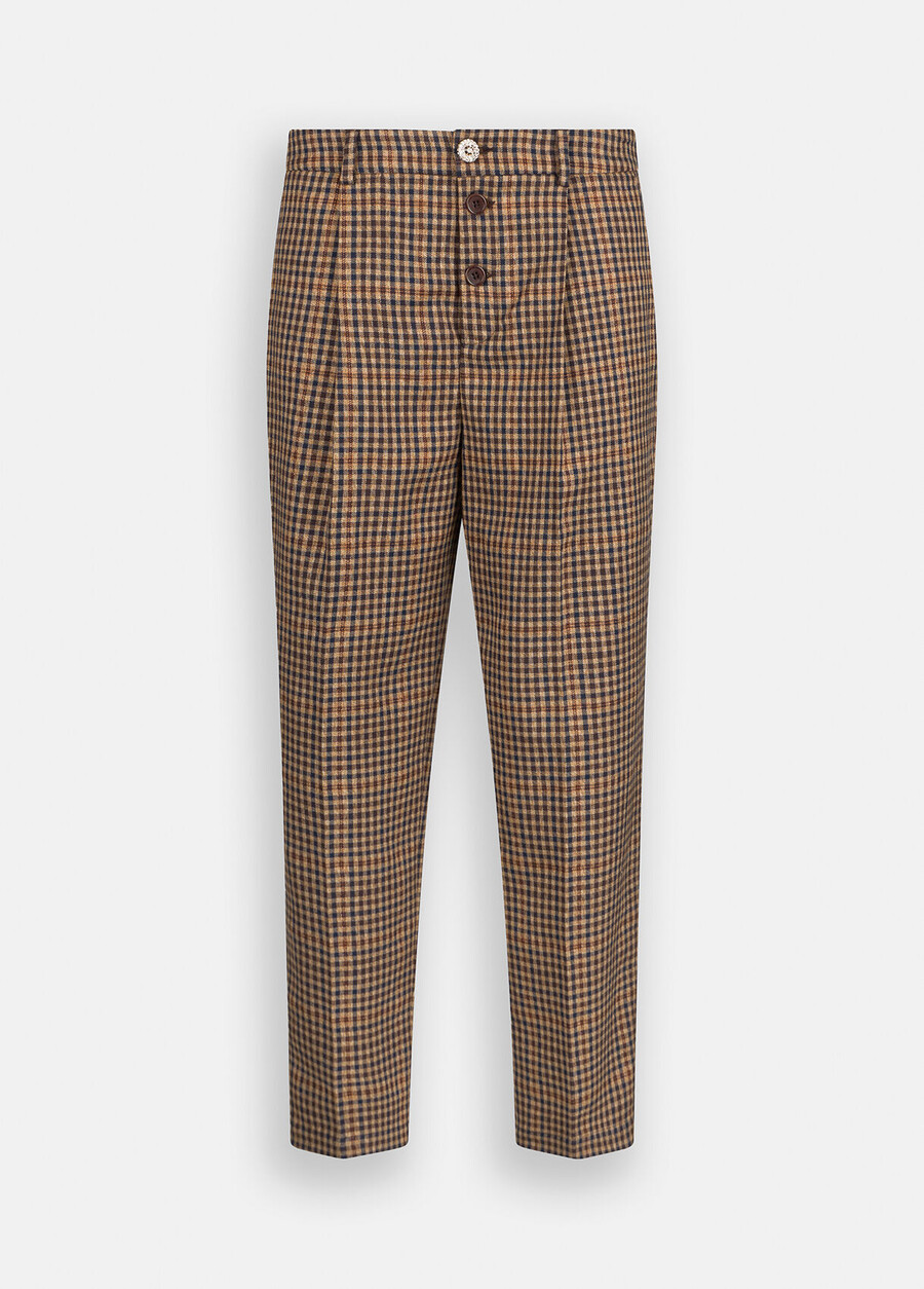 chequered trousers with darts