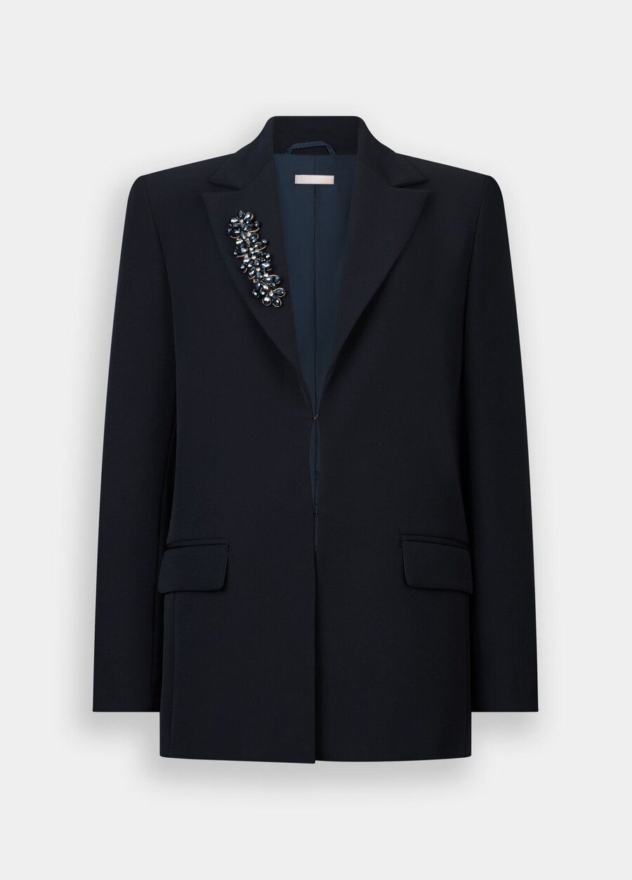 long jacket with bejewelled embroidery